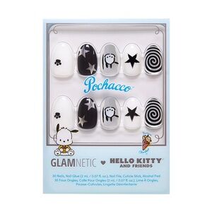 Glamnetic Hello Kitty & Friends Pochacco Press-On Nails - Black and White